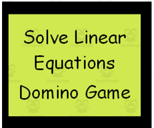 Solve Linear Equations Domino Game