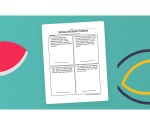 Solve Subtraction Word Problems Worksheet