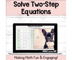 Solve Two-Step Equations Digital Self-Checking Activity