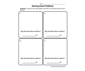 Solving Area Problems Worksheet