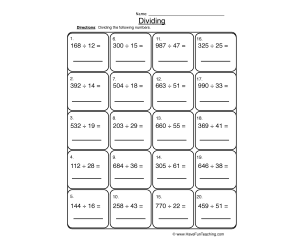 Solving Dividing 2 into 3 Digit Worksheet