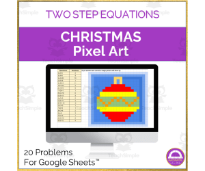 Solving Two Step Equations Pixel Art | Christmas Digital Activity