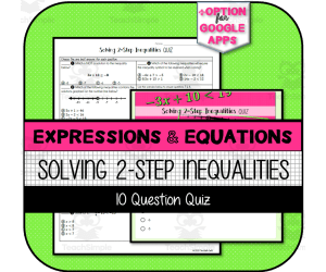 Solving Two-Step Inequalities QUIZ