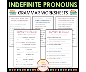 Somebody Anybody Nobody - Indefinite Pronouns Grammar Worksheets