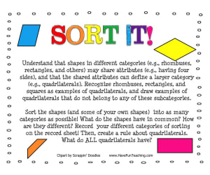 Sort It Organizing Shapes Activity