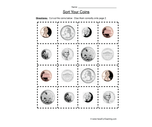 Sorting Coins Worksheet