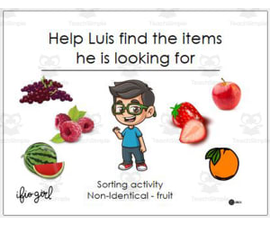 Sorting/grouping Non Identical fruit