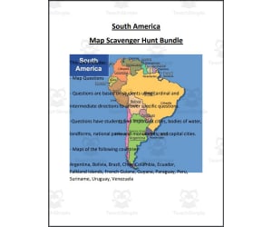 South America Map Scavenger Hunt Bundle