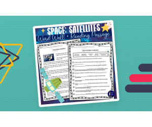 Space: Satellites Word Wall Vocabulary and Reading Passage