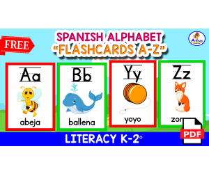 SPANISH ALPHABET FLASHCARDS | Letters A to Z