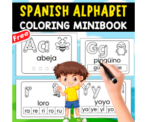 SPANISH ALPHABET MINIBOOK | 34 FREE COLORING PAGES