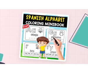 SPANISH ALPHABET MINIBOOK | 34 FREE COLORING PAGES