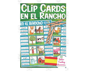 Spanish: At the Ranch Clip Cards | Vocabulary Practice Activity