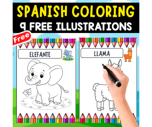 SPANISH COLORING PAGES | 9 FREE ILLUSTRATIONS
