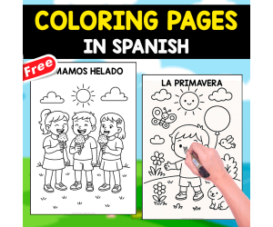 SPANISH COLORING PAGES | 9 WORKSHEETS