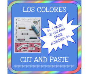 Spanish: Colors Cut and Paste Worksheet