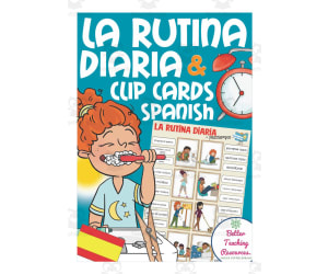 Spanish: Daily Routine Clip Cards | Vocabulary Practice Activity