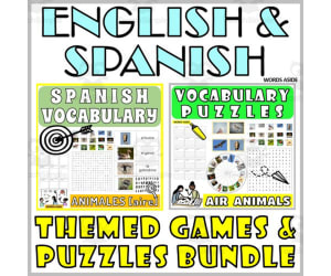 Spanish English Bilingual Vocabulary Activities AIR ANIMALS