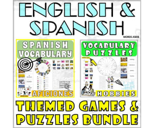 Spanish English Bilingual Vocabulary Activities HOBBIES