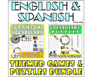 Spanish English Bilingual Vocabulary Activities LAND ANIMALS