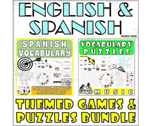 Spanish English Bilingual Vocabulary Activities MUSIC