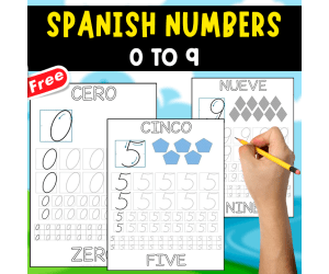 SPANISH-ENGLISH NUMBERS FOR TRACING | 0-9
