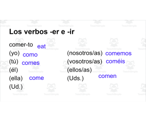 Spanish: -er -ir verb conjugation notes