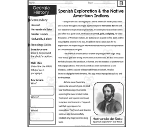 Spanish Exploration + the Native American Indians Reading Packet