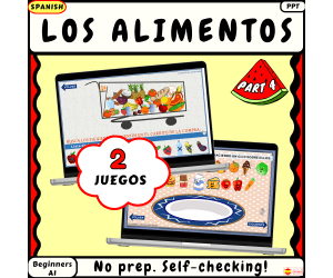 Spanish Food vocabulary games for kids Los alimentos Part 4