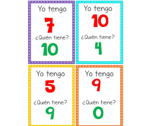 Spanish: I Have Who Has - Numbers