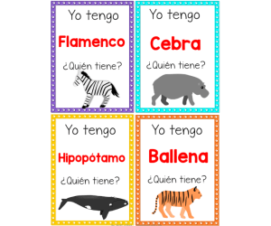 Spanish: I Have Who Has - Wild Animals