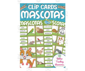 Spanish: Mascots Clip Cards | Vocabulary Practice Activity