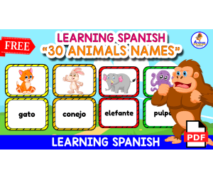 SPANISH MATCHING GAME | 30 Animals Names