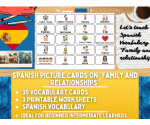 Spanish Picture Vocabulary Flashcards - Family & Relationships