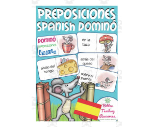 Spanish: Prepositions Domino Game | Vocabulary Practice Activity