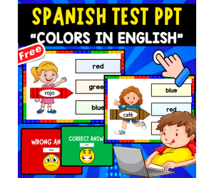 SPANISH QUIZ PPT | COLORS IN ENGLISH-SPANISH | VOCABULARY