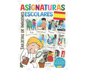 Spanish: School Subjects Flash Cards