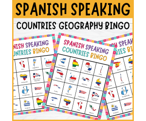 Spanish Speaking Countries Geography Bingo Hispanic Heritage Month