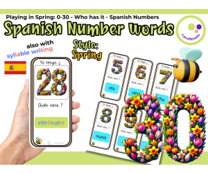 Spanish: Spring-Themed Number Learning Game: Who Has It? ELE EL2 ELI