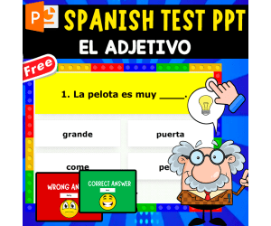 SPANISH TEST PPT | EL ADJETIVO | 10 EXERCISES