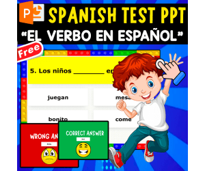 SPANISH TEST PPT | EL VERBO EN ESPAÑOL | 10 QUESTIONS