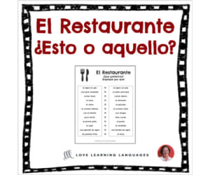 Spanish: This or That? Game - Restaurant Theme