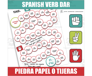 Spanish Verb DAR Conjugation Game - Rock, Paper, Scissors
