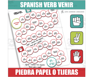 Spanish Verb Venir Conjugation Game - Rock, Paper, Scissors