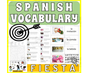 Spanish Vocabulary Flash Crossword Wordsearch Anagram Party