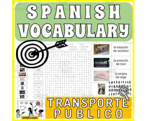 Spanish Vocabulary Flash Crossword Wordsearch Anagram PUBLIC TRANSPORT