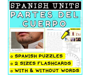 SPANISH Vocabulary Flashcards Puzzles Games 4