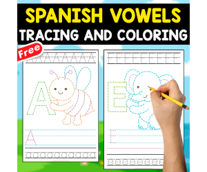 SPANISH VOWELS | TRACING AND COLORING MINIBOOK