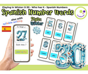 Spanish: Winter-Themed Number Learning Game: Who Has It? ESL