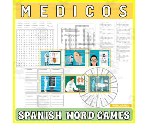 Spanish Word Games | Crossword Wordsearch Anagram | DOCTORS